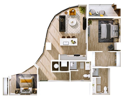 Stella at Star Metals B1 Two Bedroom Floor Plan